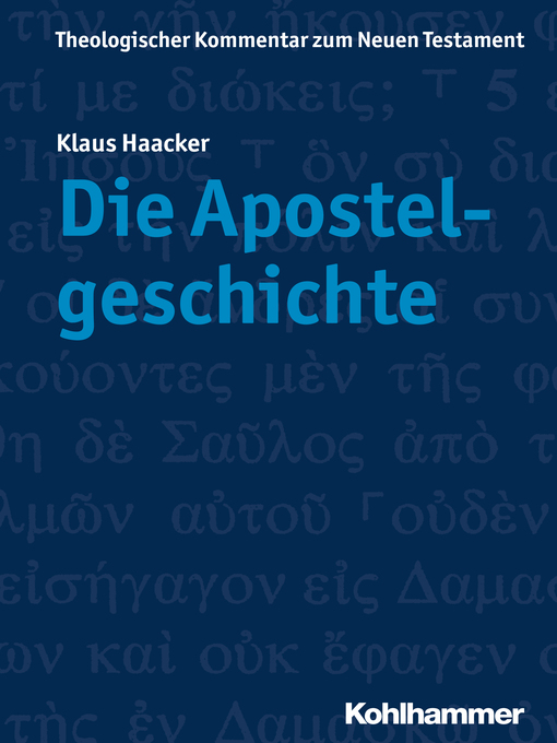 Title details for Die Apostelgeschichte by Klaus Haacker - Available